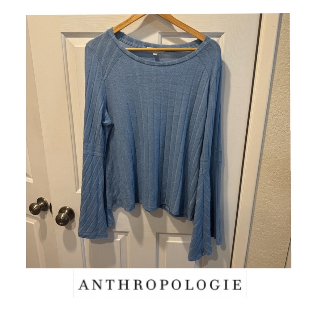 Anthropologie Eri + Ali Flare Sleeve Knit Top
